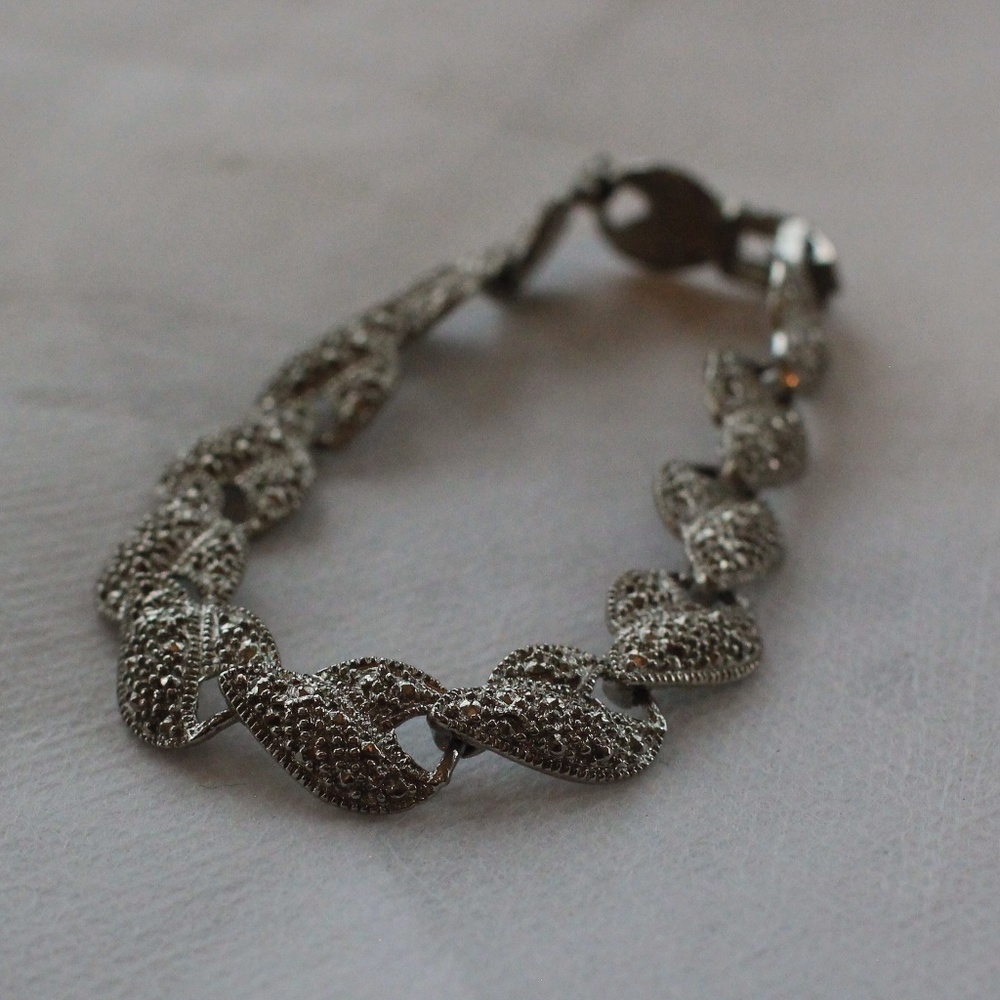 Stone Accented Silver Bracelet